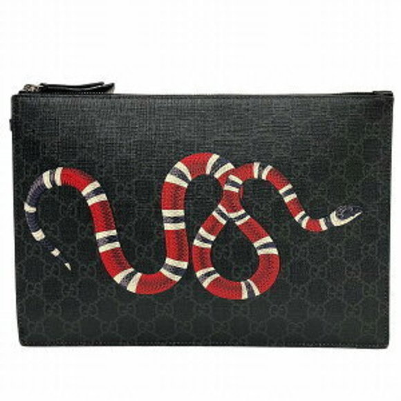 Gucci Bag Bag GG Snake Shoulder Supreme Pouch Clutch King - Picture 1 of 8